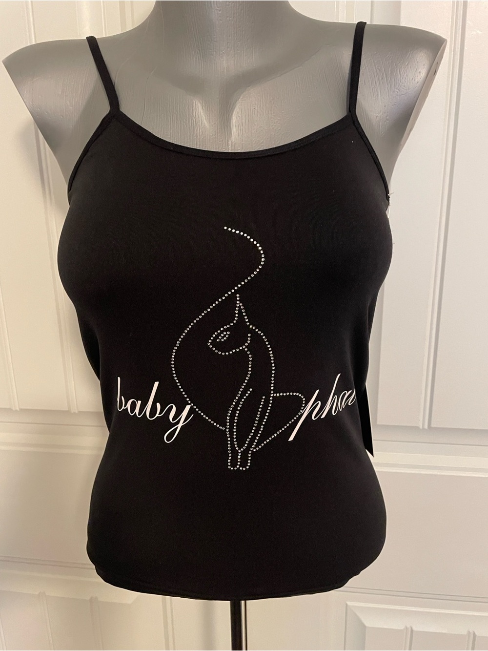 Baby Phat Black Rhinestone Cat Cami
